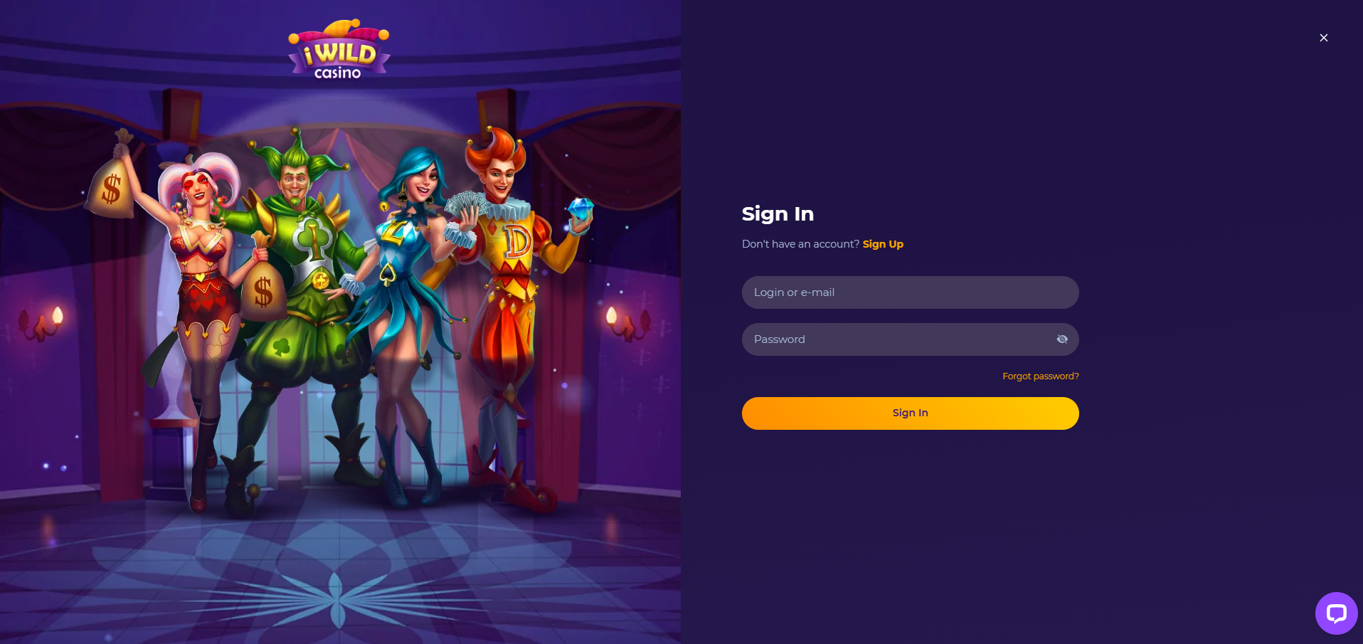 iWild Casino sign in